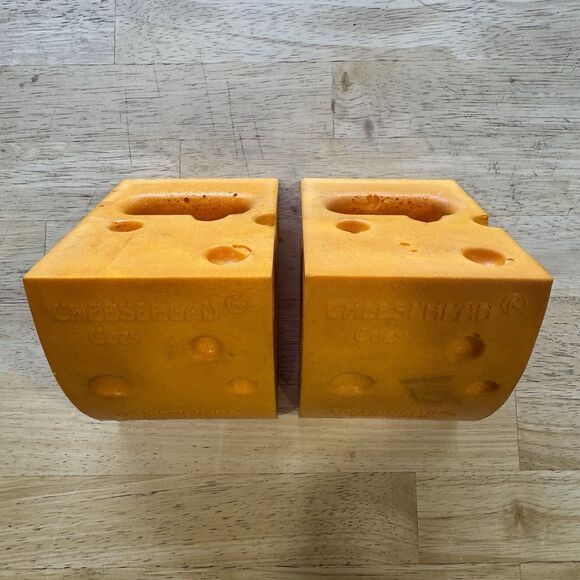 Cheesehead Cozy Cheese Wedge Can Holder Foamation Green Bay Packers Lot of 2 Vtg - Picture 5 of 8
